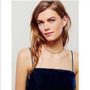 Intimately Free People Teal Velvet Peplum Tank Top Size S thumbnail 2