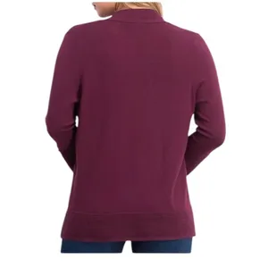 Evolution by Cyrus Myna Cardigan Small Burgundy Open Front Button Sleeve NWOT thumbnail 2