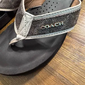 Coach Black and Brown Sandals with Contoured Footbeds thumbnail 2