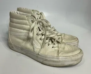 Vans all white canvas hightop‎ sneakers unisex sizing thumbnail 1