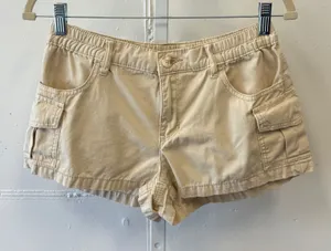 PacSun Women's‎ Low Rise E-Waist Cargo Shorts Tan Khaki Size S Contemporary Y2K thumbnail 1