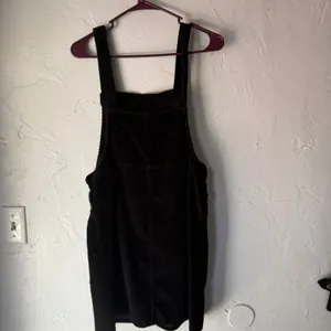 Wild Fable Black Corduroy Pinafore Dress Mini Overall Skirt Buttons Pockets Size M Academia thumbnail 8