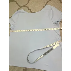 GAP Boatneck Open Back T-Shirt Serene Blue Scoop Back Short Sleeve Top XL thumbnail 4