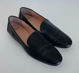 J. Crew‎ Women's Cecile Smoking Slipper in Leather Black thumbnail 1