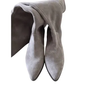 Vince Camuto Grey Suede Over The Knee Boots Pointed Toe Cone Heel 5 Wide Calf thumbnail 4
