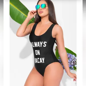 Always On Vacay One Piece Swimsuit in Black thumbnail 2