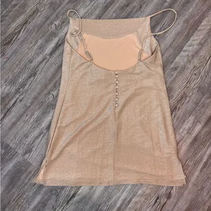 Princess Polly Womens Kailey Mini Dress Champagne Sparkly Spaghetti Size 6 Small thumbnail 6