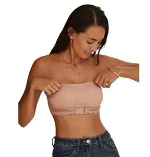 Cupshe Front Hook Strapless Bra Beige Small thumbnail 1