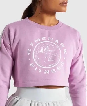Gymshark Cropped Pullover Sweatshirt Pink thumbnail 1