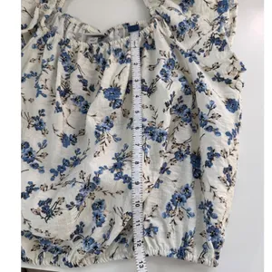 A New Day Blue Porcelain‎ Floral Off The Shoulder Blouse Short Sleeve Medium thumbnail 8