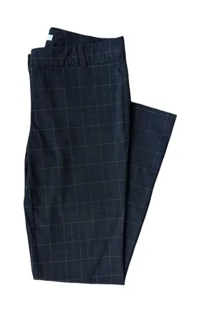 New York And Company Stretch Windowpane Black & White Pants thumbnail 1
