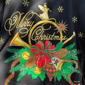 VTG 80 Variety Christmas Sweatshirt Angel Trumpet Holiday Party‎ 24W/44 thumbnail 4