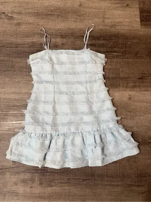 PRINCESS POLLY Molina Mini Dress in Light Blue thumbnail 3