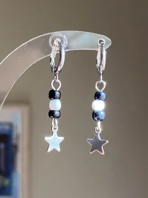 Handmade grunge fairy whimsical y2k star dangle earrings⭐️ thumbnail 3