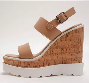 Tan/natural Cork Platform Wedge Tan Size 8.5 thumbnail 3