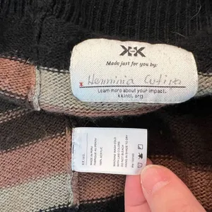 KK Intl. Brown Stripes Knit Open Front Poncho Long Cardigan Sweater Size XL thumbnail 8