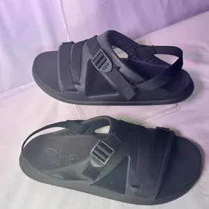 Chaco Black Dual-Strap Slide with Buckle thumbnail 3