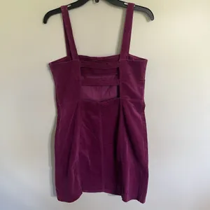 Forever 21‎ Magenta Corduroy Mini Dress Cutout Back Purple Sleeveless Size L thumbnail 10