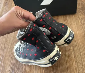 Converse All Star Chuck Taylor Hi Top Kiss Lip Embroidered Lace Up Shoes Sneakers thumbnail 5