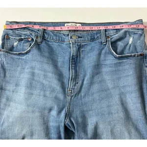 Abercrombie & Fitch Ankle Straight Jeans Plus Size 18 Short Light Wash Denim thumbnail 4