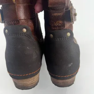 Merrell Womens Shiloh Pull Boot Size 8 Block Heel Chelsea Brown oak Leather Moto thumbnail 4