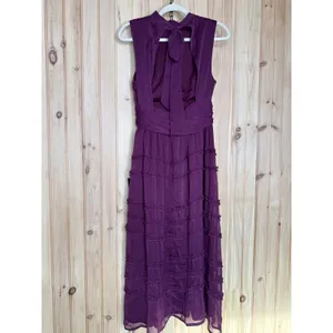 NWT Lulus Happily Sweet Purple Mock Neck Backless Midi Dress Party Classy Size M thumbnail 6