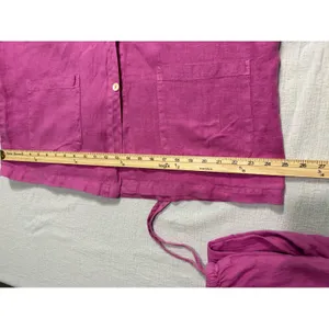 Sunbelt Women's XL Magenta Pink 100% Linen 2 Piece Shirt and Pants Set USA Made thumbnail 15