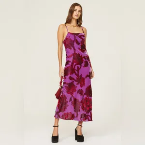 RHODE Jemima Floral‎ Velvet Maxi Dress Sz 6 thumbnail 2