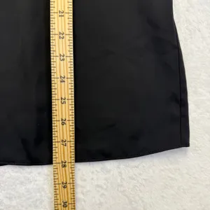 Amanda Uprichard Black Bell Sleeve V-Neck Blouse Top Large Made in USA thumbnail 4