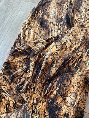 Snake-Print Maxi Skirt in Brown thumbnail 5
