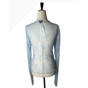 Beverly and Beck PacSun Lace Mesh Top Women Small Blue NWT Sheer Fairycore Y2K thumbnail 3