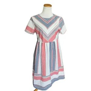 Womens Ces Femme Cotton Candy Striped Resort Dress - Sz S thumbnail 2