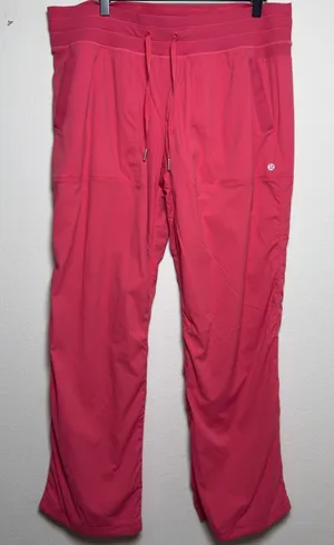 Lululemon Women Dance Studio Pant 14 Glaze Pink Ribbed Mid Rise Lined Casual thumbnail 1