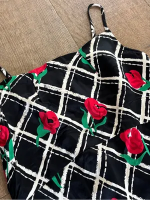 anthropologie elyse slip dress rose floral print midi dress thumbnail 5