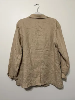 Quince 100% European Linen Blazer Size XL Neutral Khaki Driftwood Tan thumbnail 6