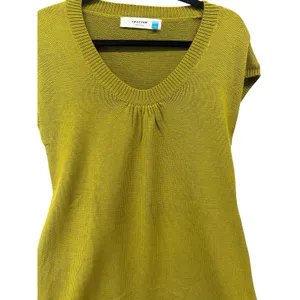 Sparrow Anthropologie Short Sleeve Sz Large Sweater Dress Chartreuse Olive Green thumbnail 5
