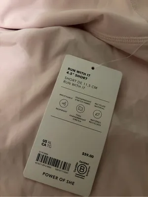 Athleta Pale Pink Women's Athletic Shorts NWT XL thumbnail 3