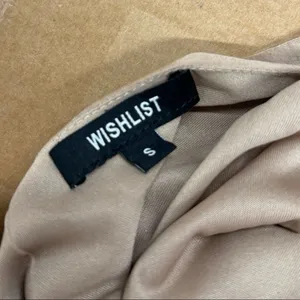 NWOT Wishlist Copper Gold Ruffle Satin Flowy Shift Slip Dress S thumbnail 5