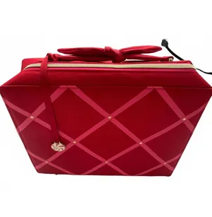 Estée Lauder Makeup Cosmetic Bag Train Travel Case Red 2021 Holiday NWOT thumbnail 1