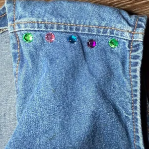 Y Not Denim Vest Blue‎ XL Vintage Rhinestone Studded 90s Boho Festival Casual thumbnail 3