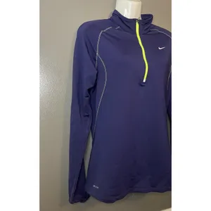 Nike Dri-Fit Pullover Womens Medium Purple 1/4 Zip Running Shirt Top Athletic thumbnail 2