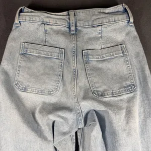 Old Navy Extra High-Rise Sky-Hi Wide Leg Jeans Womens 0 Blue Light Stretch Denim thumbnail 15