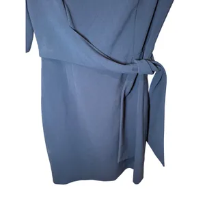 Alice +‎ Olivia Virgil Boatneck Mini Dress Tie Waist Short Sleeve Blue Size 4 thumbnail 4