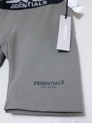 NWT Fear of God ESSENTIALS Biker Shorts XS Charcoal Athletic High Waisted thumbnail 6