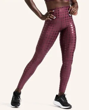 Peloton Size 2XL Purple Res Show Up Houndstooth Printed Legging thumbnail 1