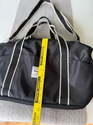 Source Unknown Black Nylon Large Duffle Bag Travel Bag Carry On Shoe Pocket Adjustable Strap thumbnail 7