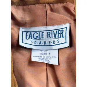 Eagle River Traders Multi Color Plaid Wool Blend Blazer Jacket Suede Trim BR 500 thumbnail 6