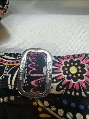 D5. Vera Bradley Black Multicolor Paisley Print Crossbody Bag,adjustable strap thumbnail 3