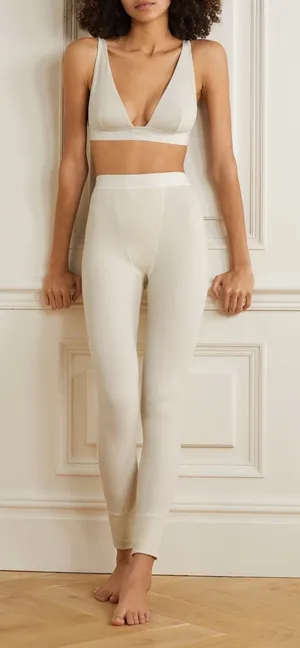 SKIMS Ribbed Thermal Leggings Size S Bone Loungewear Athleisure thumbnail 1