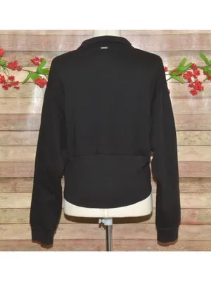 Victoria's Secret Womens XXL Black Quarter Zip Fleece Pullover Sweatshirt 2XL thumbnail 8